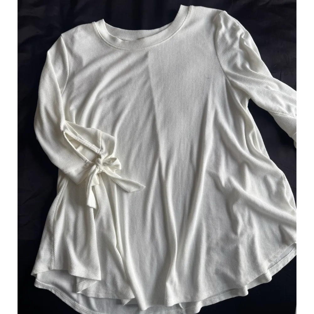White Top with Tie Sleeves